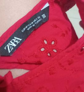 Chic Red Broderie Anglaise Top