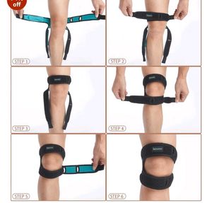 Adjustable Knee Support, Black &amp; Green, 2 Count