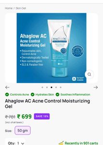 Ahaglow AC Acne Control Moisturizing Gel