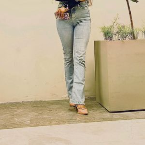 Light Wash High Waist Flare Jeans