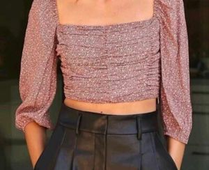 Sparkly Ruched Crop Top