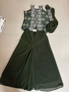 Green Embroidered Ethnic Set