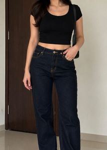 Dark Blue Straight Fit Denim Jeans