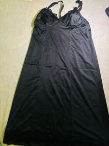 Elegant Black Lace Trim Slip Dress