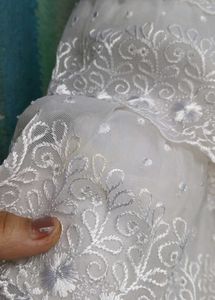 White Tiered Lace Embroidered Skirt
