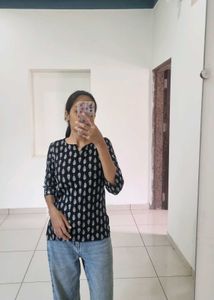 Stylish Printed black short  Kurti