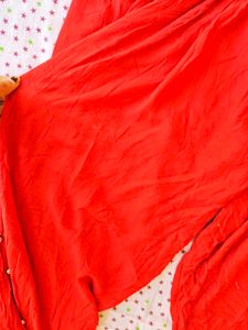 Floral top with Red Dhoti Pants