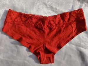 Red Lace Trim Briefs