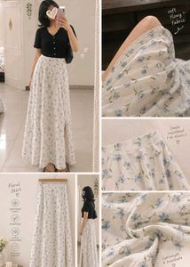Floral Maxi Skirt with Side Slit