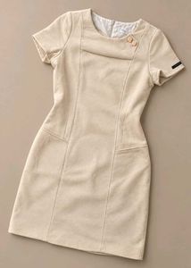 CREAM BEIGE STRUCTURED BODYCON DRESS