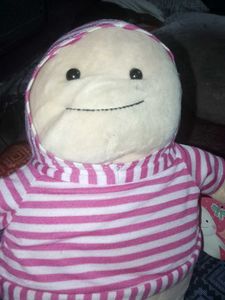 Cute Plush Toy with Striped Hoodie