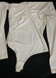 H&M White Long Sleeve Bodysuit