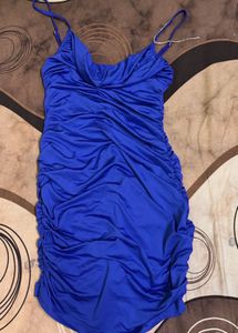 Royal Blue Ruched Party Dress