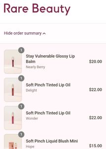 Rare Beauty Tinted Lip Oil,Souffle Creme,Lip Balm
