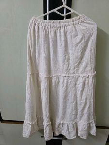 Boho White Tiered Maxi Skirt