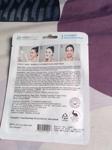 Mirabelle Cucumber Facial Sheet Mask