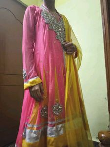 Beautiful Pink &amp; Yellow Pakistani Dress