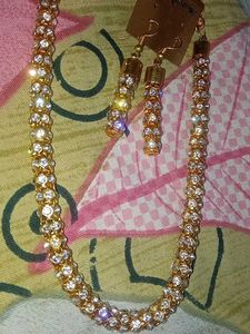 Gold Necklace and Earring Set