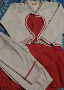 Girls Red &amp; Beige Ethnic Set