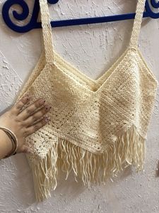 Crochet Fringe Crop Top
