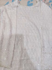 Elegant White Sequined Kurta