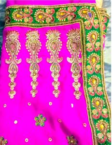 Beautiful Partywear Magenta Colour Saree