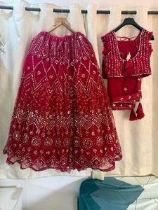 Red Heavy embroidered Mirror Work Lehenga choli