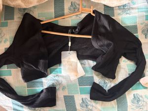 Black Cropped Cardigan Bolero