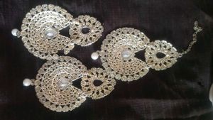 Elegant Chandbali Earrings &amp; Maang Tikka Set ✨