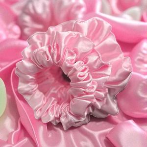 Set Of 3 L,M,S Pink Satin Scrunchies
