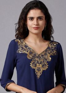 Elegant Blue Embroidered Kurta