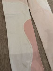 BERSHKA Patchwork High Waist Ombre Pink Jeans