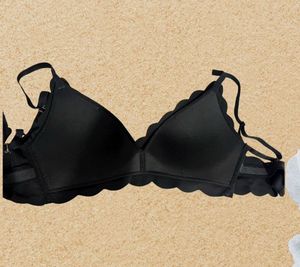 Black Scalloped Bikini Top