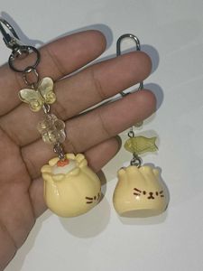 dumpling neko keychain