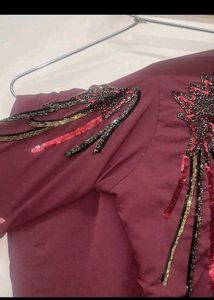 Burgundy Embellished Co-ord Set