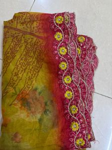Vibrant Pink Kurta Set with Yellow Dupatta