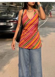 Boho Halter Neck Kurta Top