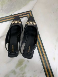 Bata Black Slingback Heels