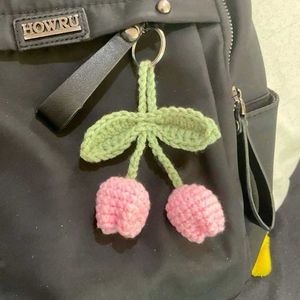 Crochet Tulip Keychain