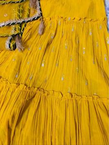 Elegant Yellow &amp; Green Embroidered Kurta Set
