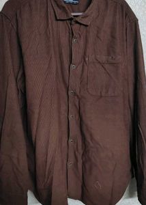 Brown Corduroy Long Sleeve Shirt