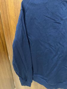 Navy Blue Graphic Print Sweatshirt