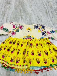 Vibrant Embroidered Kurta with Tassels