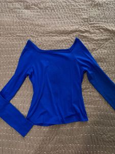 SHEIN Blue Long Sleeve Top