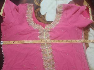 Suit With Flaired plazo N Dupatta