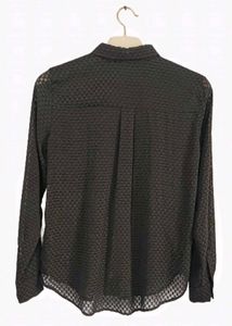 Stylish Semi-Sheer Black Partywear/Office Shirt