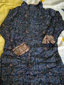 Blue Paisley Print Kurta