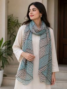 Beautiful Blue Floral Dupatta