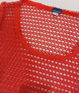 Red Crochet Mesh Mini Dress