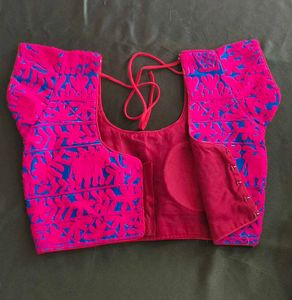 Pink &amp; Blue Embroidered Blouse